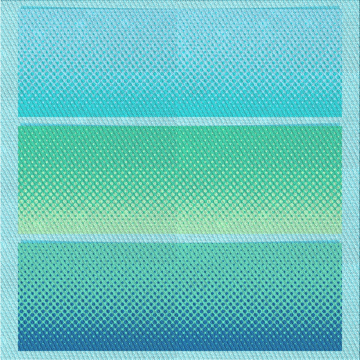 Round Patterned Dark Turquoise Green Rug, pat2512lblu