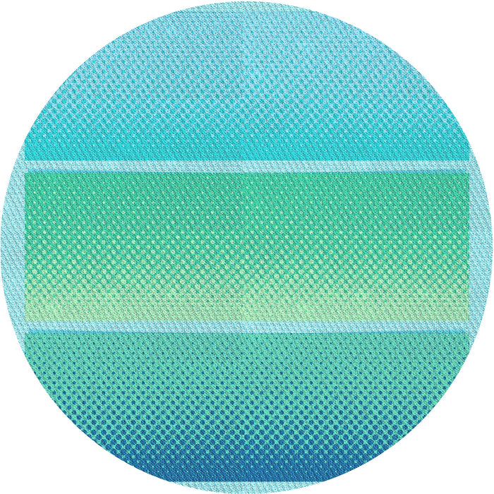 Square Patterned Dark Turquoise Green Rug, pat2512lblu