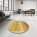 Round Patterned Orange Rug in a Office, pat2512org