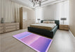 Patterned Purple Rug in a Bedroom, pat2512pur