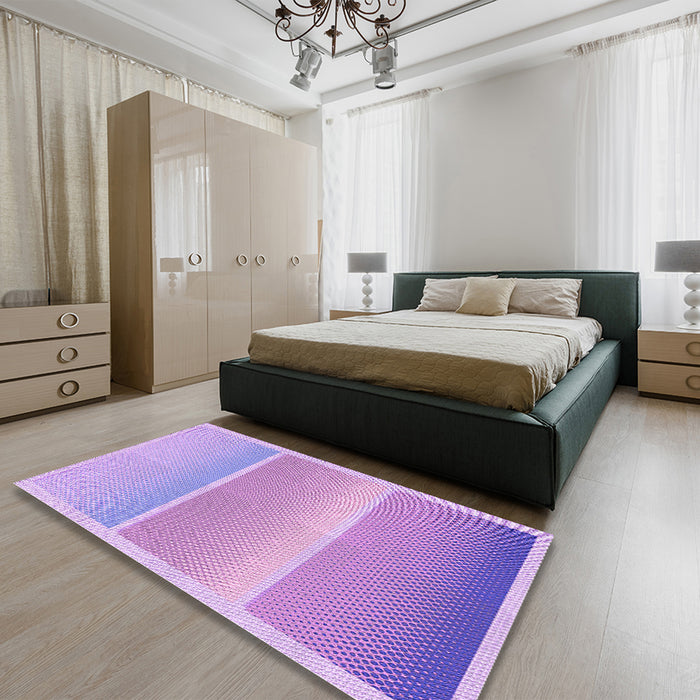 Patterned Purple Rug in a Bedroom, pat2512pur