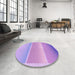 Round Patterned Purple Rug in a Office, pat2512pur