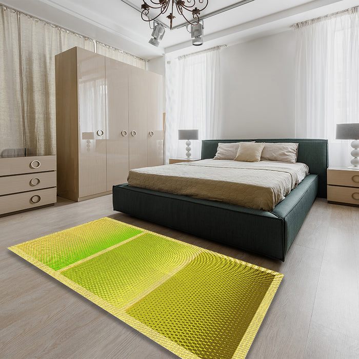 Round Machine Washable Transitional Brown Rug in a Office, wshpat2512yw