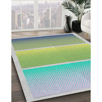 Patterned Pale Green Novelty Rug, pat2512