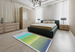 Machine Washable Transitional PaleGreen Rug in a Bedroom, wshpat2512