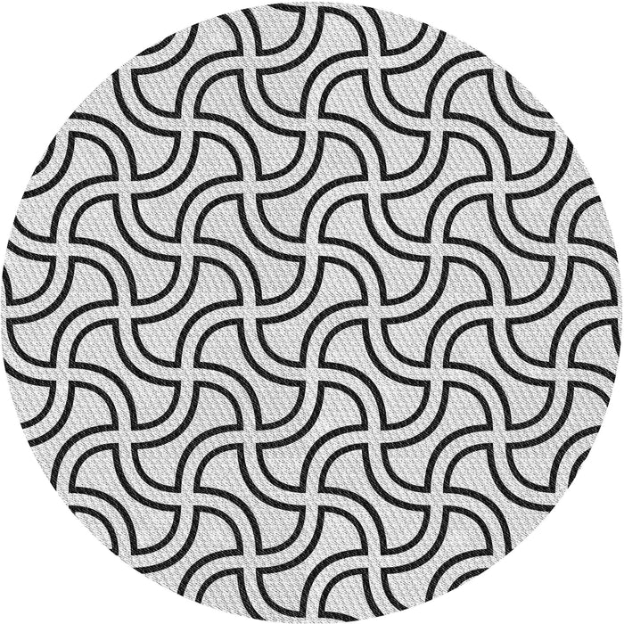 Square Patterned Carbon Gray Rug, pat2513gry