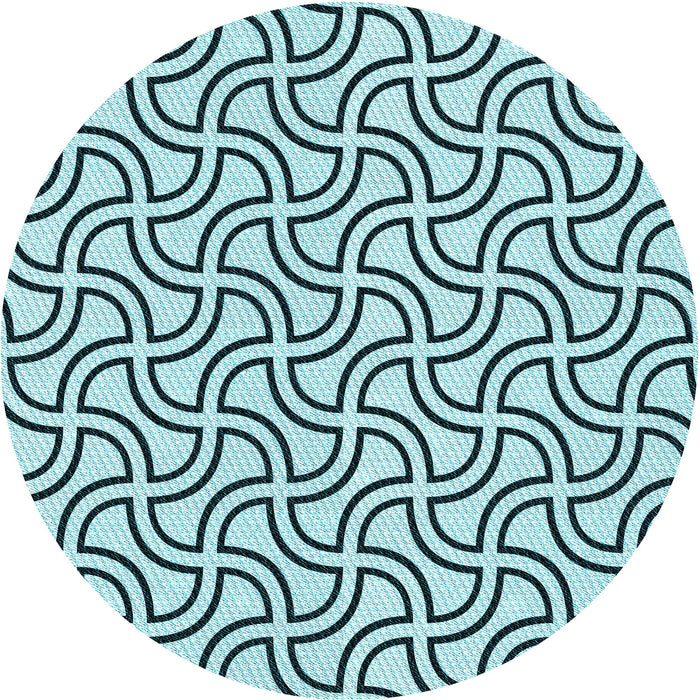 Square Patterned Electric Blue Rug, pat2513lblu