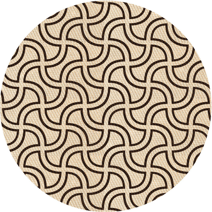 Square Patterned Saddle Brown Rug, pat2513org