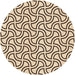 Square Patterned Saddle Brown Rug, pat2513org