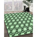 Machine Washable Transitional Deep Emerald Green Rug in a Family Room, wshpat2514grn