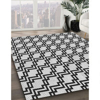 Patterned Black Rug, pat2514gry