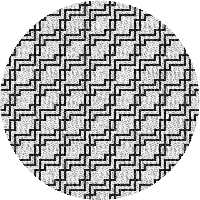 Square Patterned Black Rug, pat2514gry