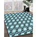 Machine Washable Transitional Medium Teal Green Rug in a Family Room, wshpat2514lblu