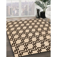 Patterned Deep Peach Orange Rug, pat2514org