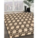 Patterned Deep Peach Orange Rug in Family Room, pat2514org