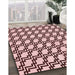 Patterned Pink Rug in Family Room, pat2514rd