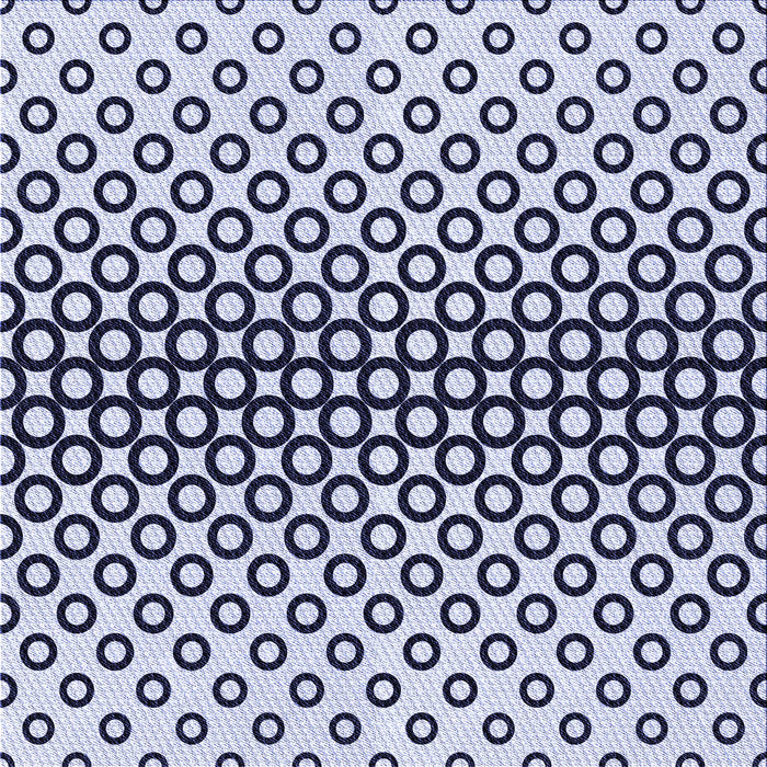 Round Patterned Blue Rug, pat2515blu