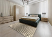 Patterned Vanilla Gold Rug in a Bedroom, pat2515brn