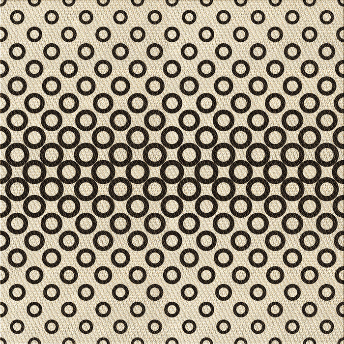 Round Patterned Vanilla Gold Rug, pat2515brn