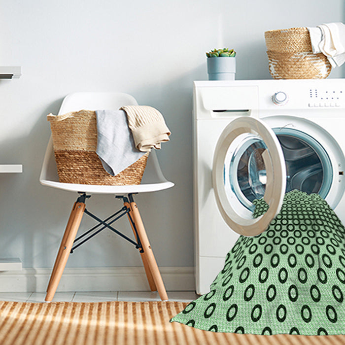Machine Washable Transitional Mint Green Rug in a Washing Machine, wshpat2515grn
