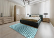 Patterned Blue Rug in a Bedroom, pat2515lblu