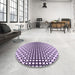 Round Patterned Purple Rug in a Office, pat2515pur