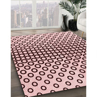 Patterned Brown Red Rug, pat2515rd