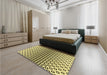 Patterned Mustard Yellow Rug in a Bedroom, pat2515yw