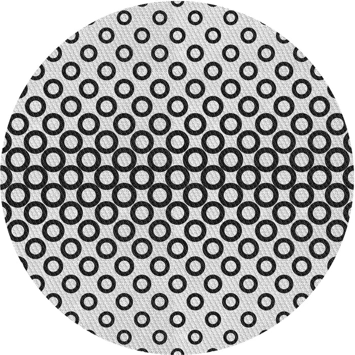 Sideview of Patterned Light Black Novelty Rug, pat2515