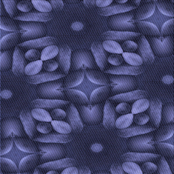 Round Patterned Slate Blue Rug, pat2516blu