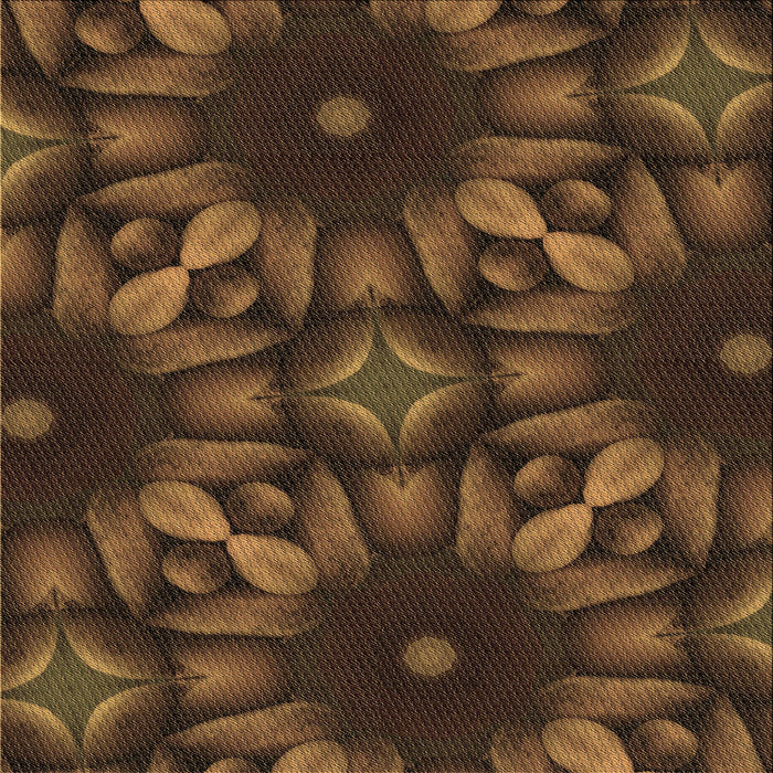 Round Patterned Red Rug, pat2516brn