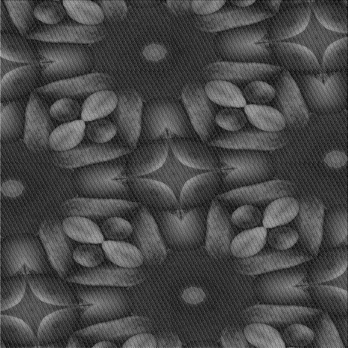 Round Patterned Charcoal Black Rug, pat2516gry