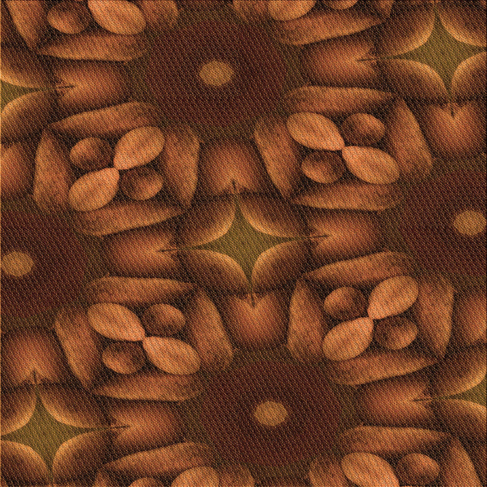 Round Patterned Mahogany Brown Rug, pat2516org