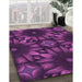 Patterned Dark Orchid Purple Rug in Family Room, pat2516pur
