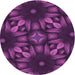 Square Machine Washable Transitional Dark Orchid Purple Rug in a Living Room, wshpat2516pur