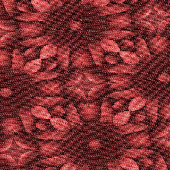 Round Patterned Red Rug, pat2516rd