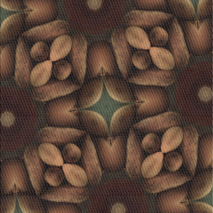 Patterned Black Brown Novelty Rug, pat2516