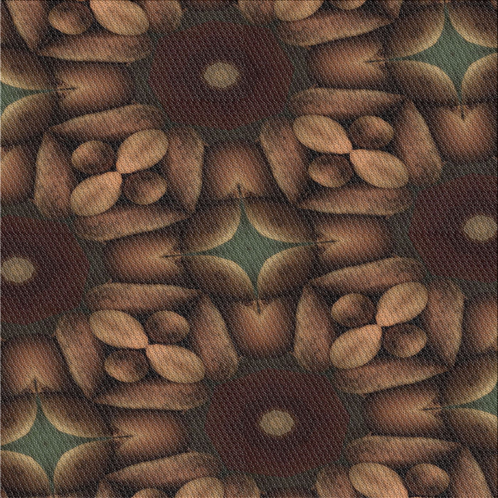 Square Patterned Black Brown Novelty Rug, pat2516