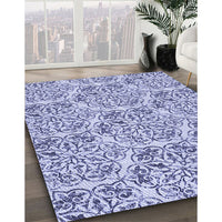 Patterned Slate Blue Rug, pat2517blu