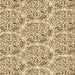 Round Patterned Khaki Gold Rug, pat2517brn