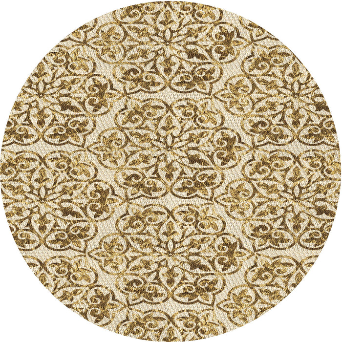 Square Machine Washable Transitional Khaki Gold Rug in a Living Room, wshpat2517brn