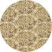 Square Machine Washable Transitional Khaki Gold Rug in a Living Room, wshpat2517brn