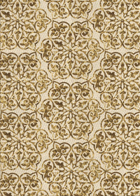 Machine Washable Transitional Khaki Gold Rug, wshpat2517brn