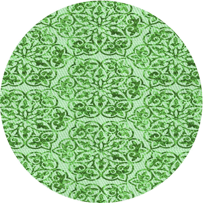 Square Machine Washable Transitional Dark Lime Green Rug in a Living Room, wshpat2517grn