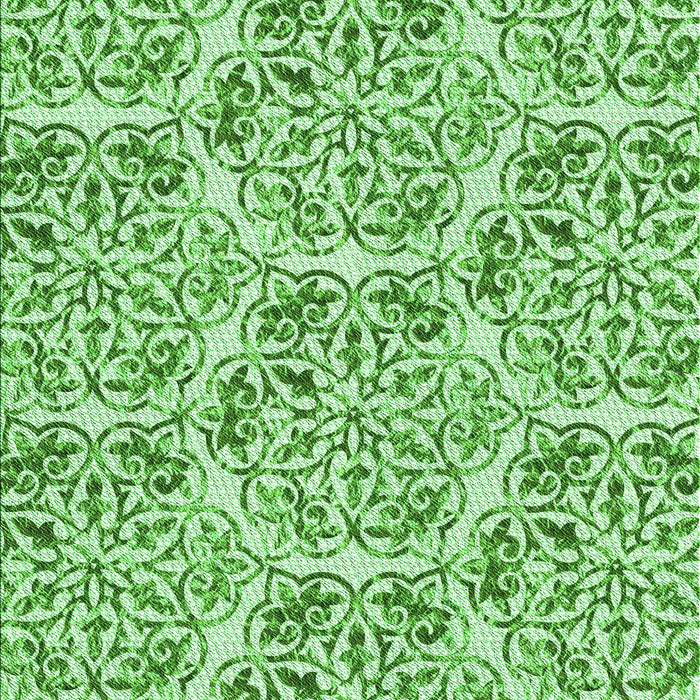 Machine Washable Transitional Dark Lime Green Rug, wshpat2517grn