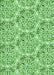 Patterned Dark Lime Green Rug, pat2517grn