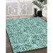 Machine Washable Transitional Blue Rug in a Family Room, wshpat2517lblu