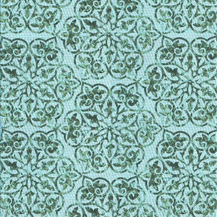 Machine Washable Transitional Blue Rug, wshpat2517lblu