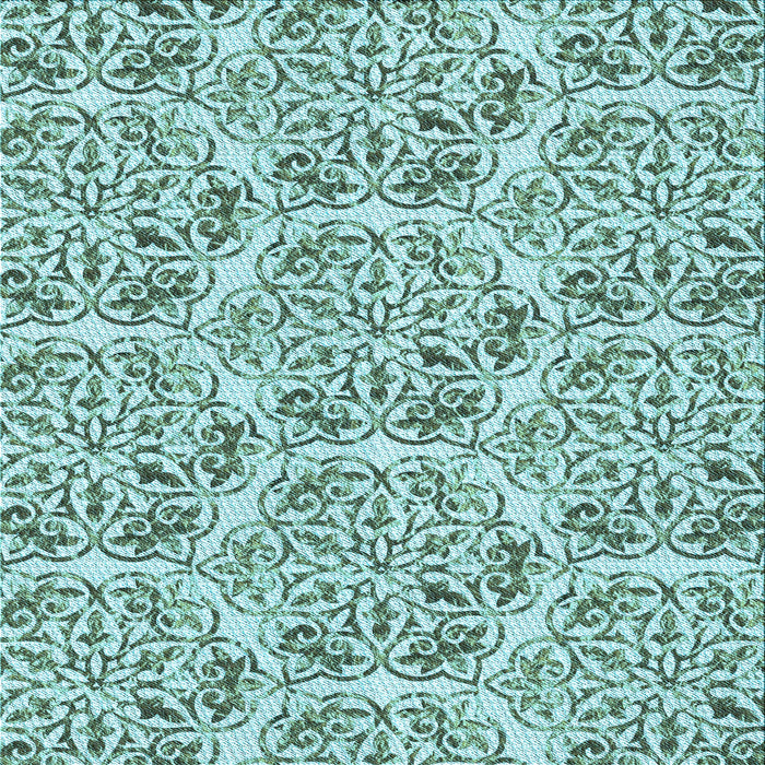 Round Machine Washable Transitional Blue Rug, wshpat2517lblu