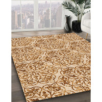 Patterned Brown Gold Rug, pat2517org